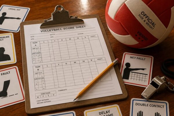 Volleybal scheidsrechter gebaren